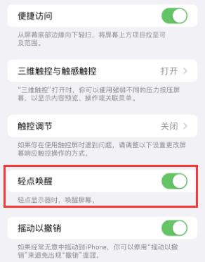 宝清苹果授权维修站分享iPhone轻点无法唤醒怎么办 